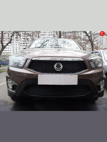 Сетка на бампер Russtal (черная) SSANGYONG Actyon Sport (2012-2025)