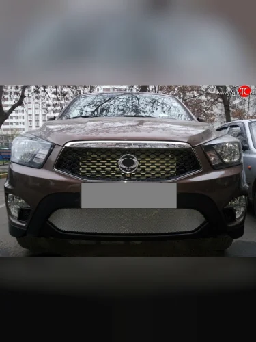 Сетка на бампер Russtal (хром) SSANGYONG Actyon Sport (2012-2025)
