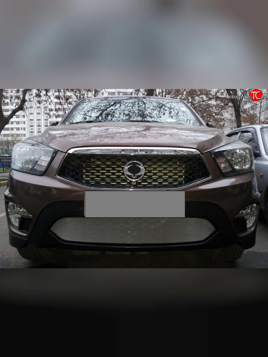 Сетка на бампер Russtal (хром) SSANGYONG Actyon Sport (2012-2025)  в Керчи Республика Крым