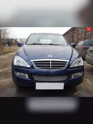 Сетка на бампер Russtal (хром) SSANGYONG Kyron дорестайлинг (2005-2007)