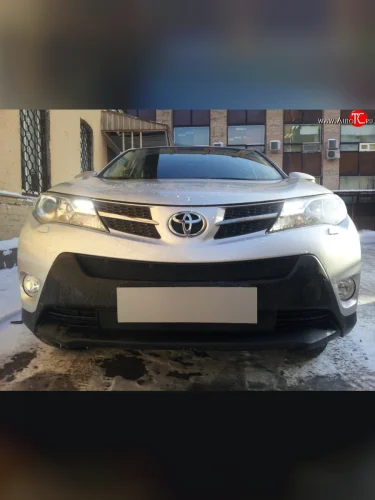 Сетка верхнего воздухозаборника переднего бампера Russtal (черная) Toyota RAV4 XA40 5 дв. дорестайлинг (2012-2015)