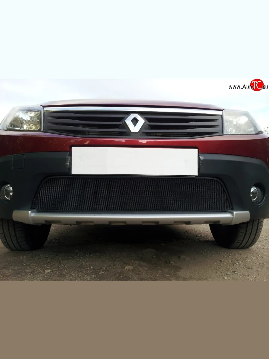 Сетка на бампер Russtal (черная) Renault Sandero 1 (2009-2014)  в Керчи Республика Крым
