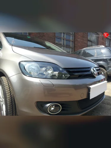 Сетка на бампер (рестайлинг) Russtal (черная) Volkswagen Golf Plus 5 (2004-2009)
