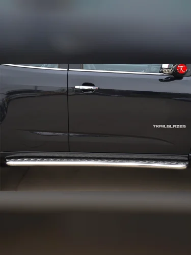 Широкая защита порогов SLITKOFF Chevrolet Trailblazer  GM800 (2012-2016) дорестайлинг