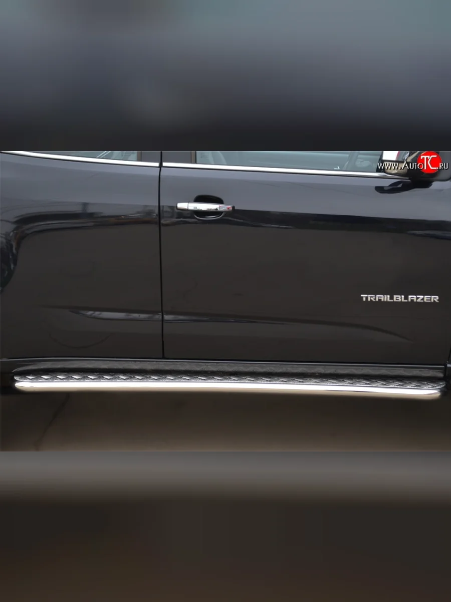 Широкая защита порогов SLITKOFF Chevrolet Trailblazer GM800 дорестайлинг (2012-2016)  в Самаре Самарской области