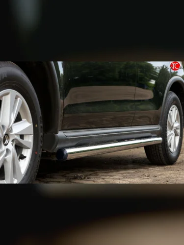 Защита порогов из круглой трубы диаметром 76 мм Russtal CITROEN C-crosser (2007-2012)