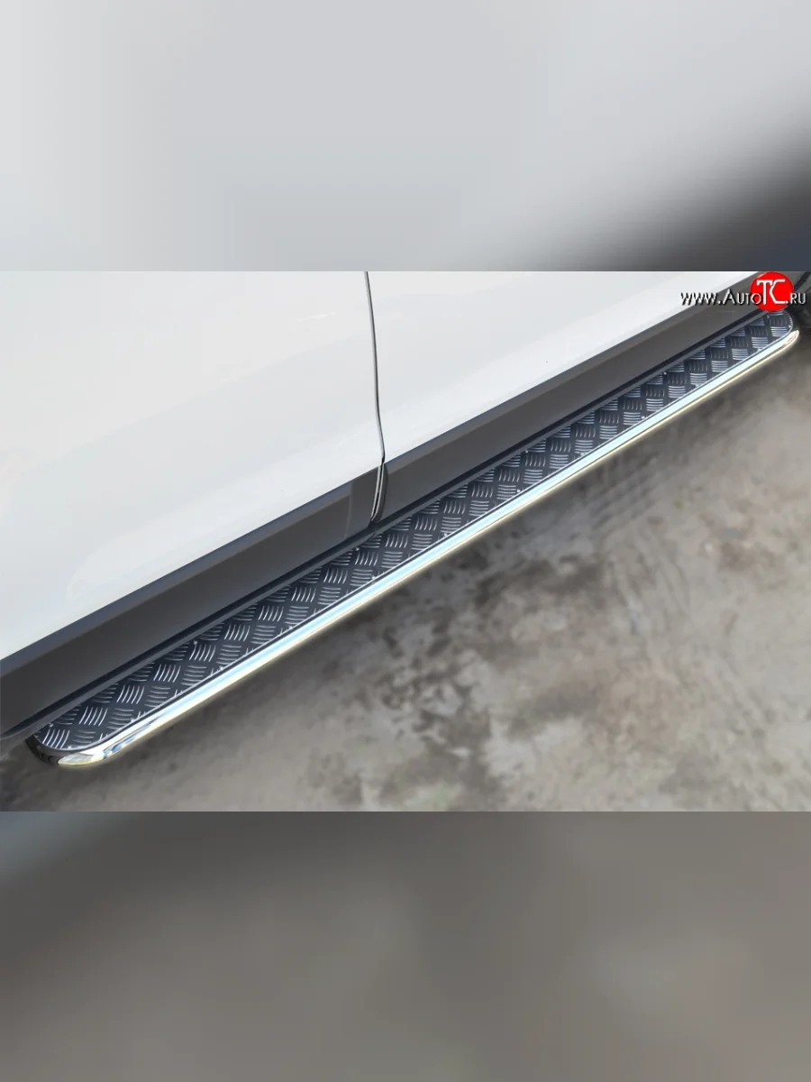 Широкая защита порогов (рестайлинг) SLITKOFF Chevrolet Captiva 2-ой рестайлинг (2013-2016)  в Перми Пермском крае