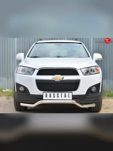Защита переднего бампера (Ø63 мм волна, нержавейка) SLITKOFF Chevrolet Captiva (2013-2016) 2-ой рестайлинг