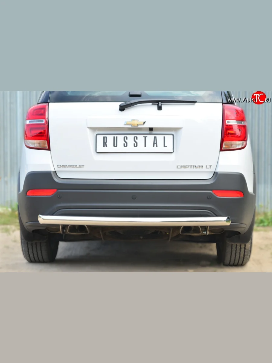 Одинарная защита заднего бампера из трубы диаметром 63 мм (рестайлинг) SLITKOFF Chevrolet Captiva 2-ой рестайлинг (2013-2016)  с доставкой в г. Керчь