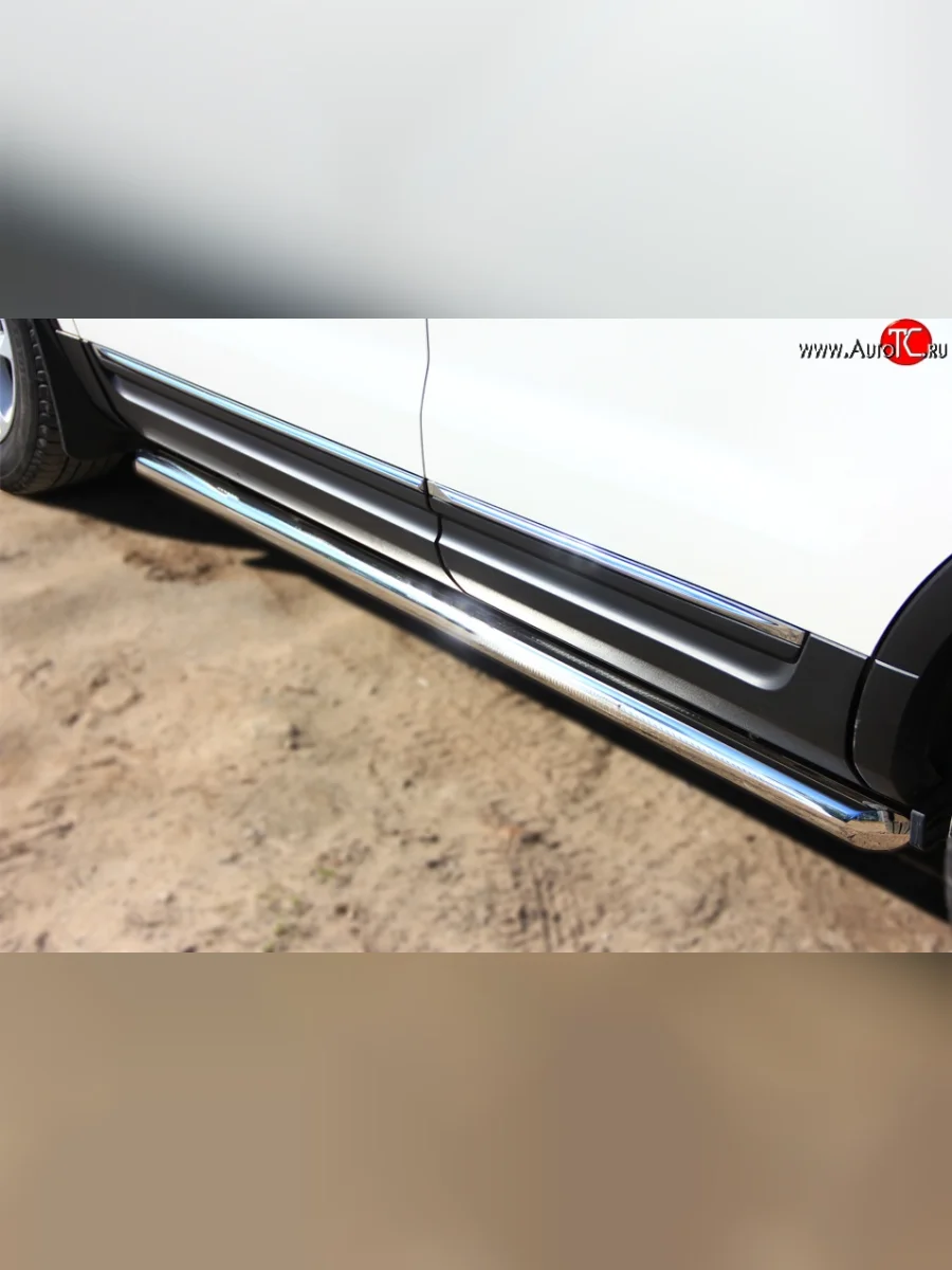 Защита порогов из круглой трубы диаметром 63 мм SLITKOFF Ford Explorer U502 дорестайлинг (2010-2016)  в Керчи Республика Крым