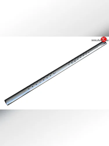 Защита порогов с круглыми вставками для ног из овальной трубы диаметром 120x60 мм SLITKOFF Ford Explorer U502 дорестайлинг (2010-2016)