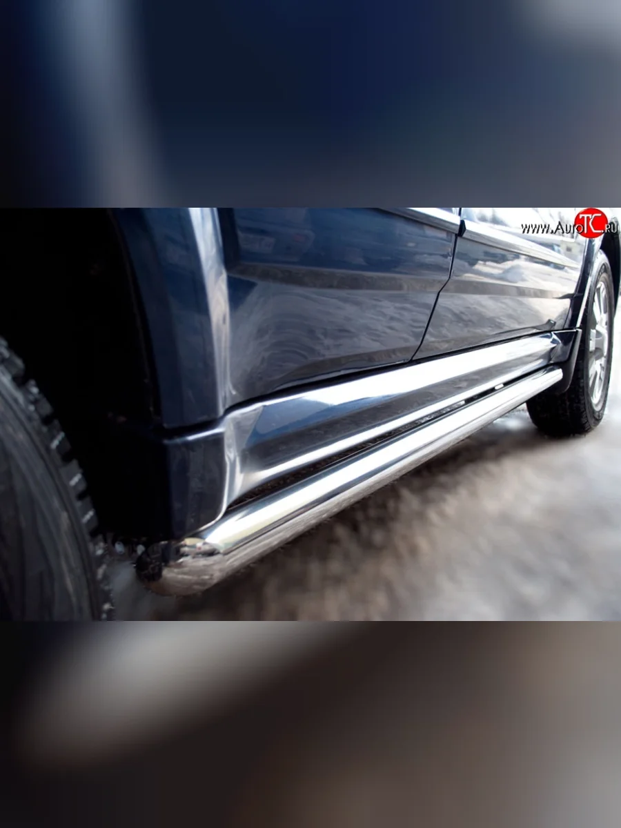 Защита порогов из круглой трубы диаметром 63 мм Russtal Great Wall Hover H5 (2010-2017) (Защита порогов с со скосами на торцах (вариант 1))  с доставкой в г. Пермь