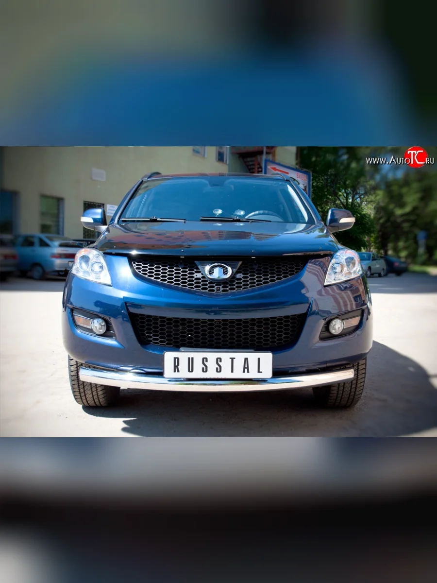 Одинарная защита переднего бампера диаметром 76 мм SLITKOFF Great Wall Hover H5 (2010-2017)  в Перми Пермском крае