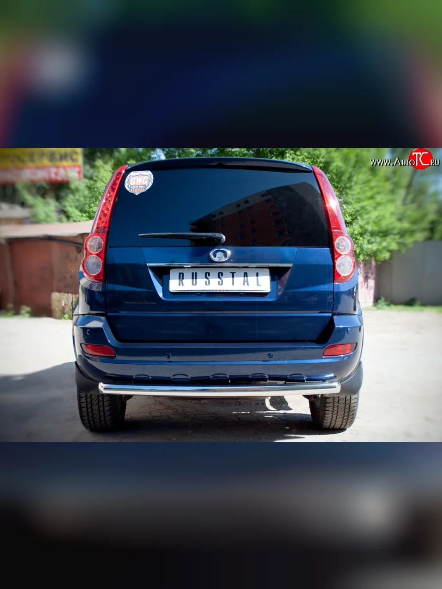 Одинарная защита заднего бампера из трубы диаметром 63 мм SLITKOFF Great Wall Hover H5 (2010-2017)  с доставкой в г. Керчь