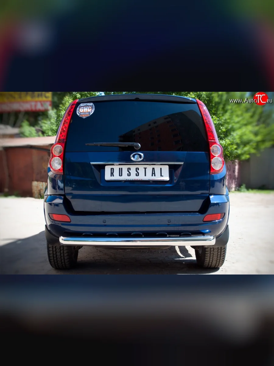 Одинарная защита заднего бампера из трубы диаметром 76 мм SLITKOFF Great Wall Hover H5 (2010-2017)  с доставкой в г. Керчь