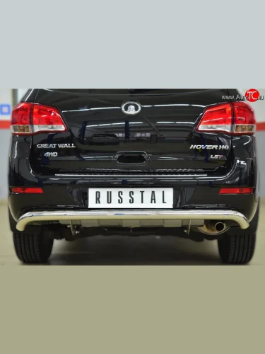 Одинарная защита заднего бампера из трубы диаметром 63 мм SLITKOFF Great Wall Hover H6 (2012-2016)