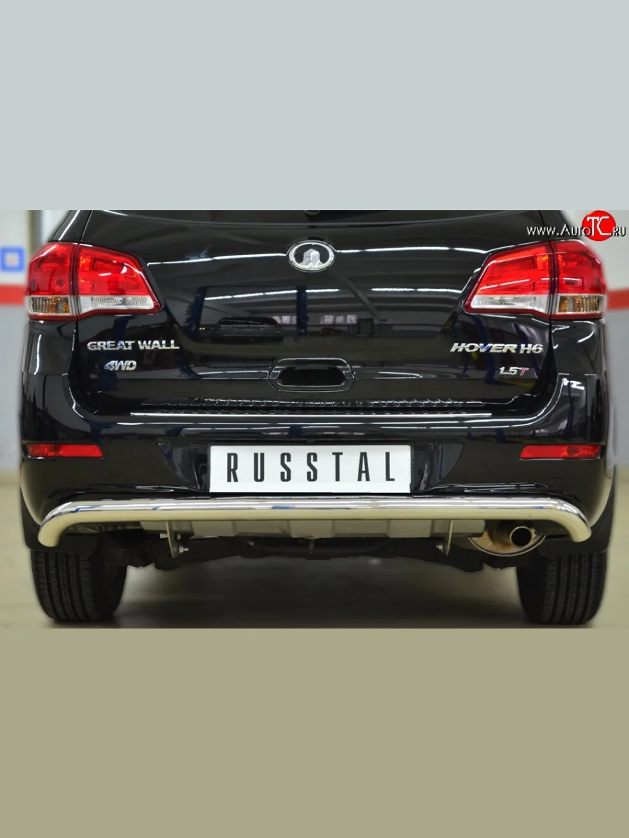 Одинарная защита заднего бампера из трубы диаметром 63 мм SLITKOFF Great Wall Hover H6 (2012-2016)  с доставкой в г. Керчь