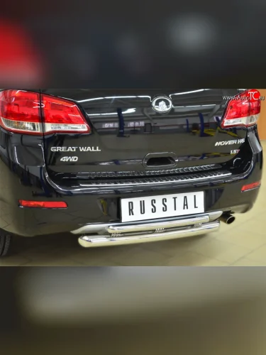 Одинарная защита заднего бампера из трубы диаметром 42 мм SLITKOFF Great Wall Hover H6 (2012-2016)