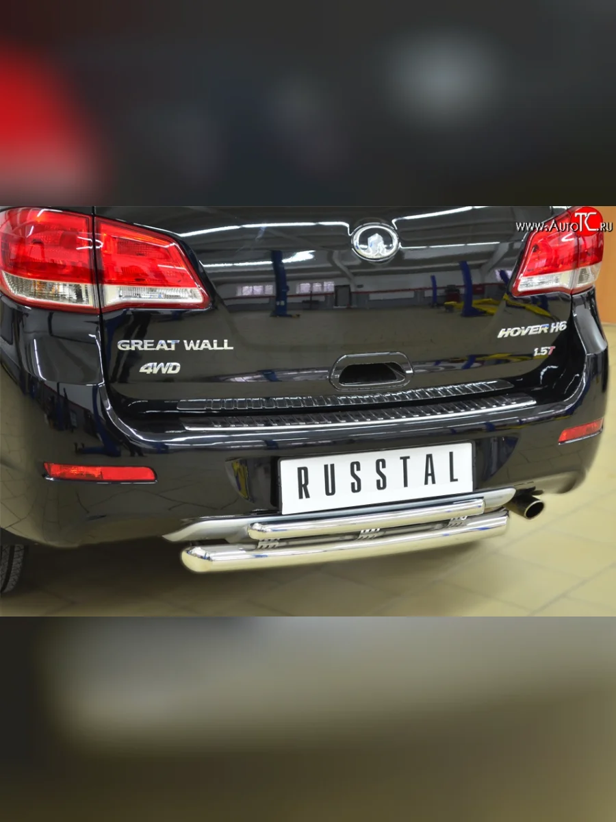 Одинарная защита заднего бампера из трубы диаметром 42 мм SLITKOFF Great Wall Hover H6 (2012-2016)  с доставкой в г. Пермь