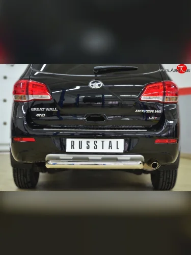 Одинарная защита заднего бампера из трубы диаметром 76 мм SLITKOFF Great Wall Hover H6 (2012-2016)