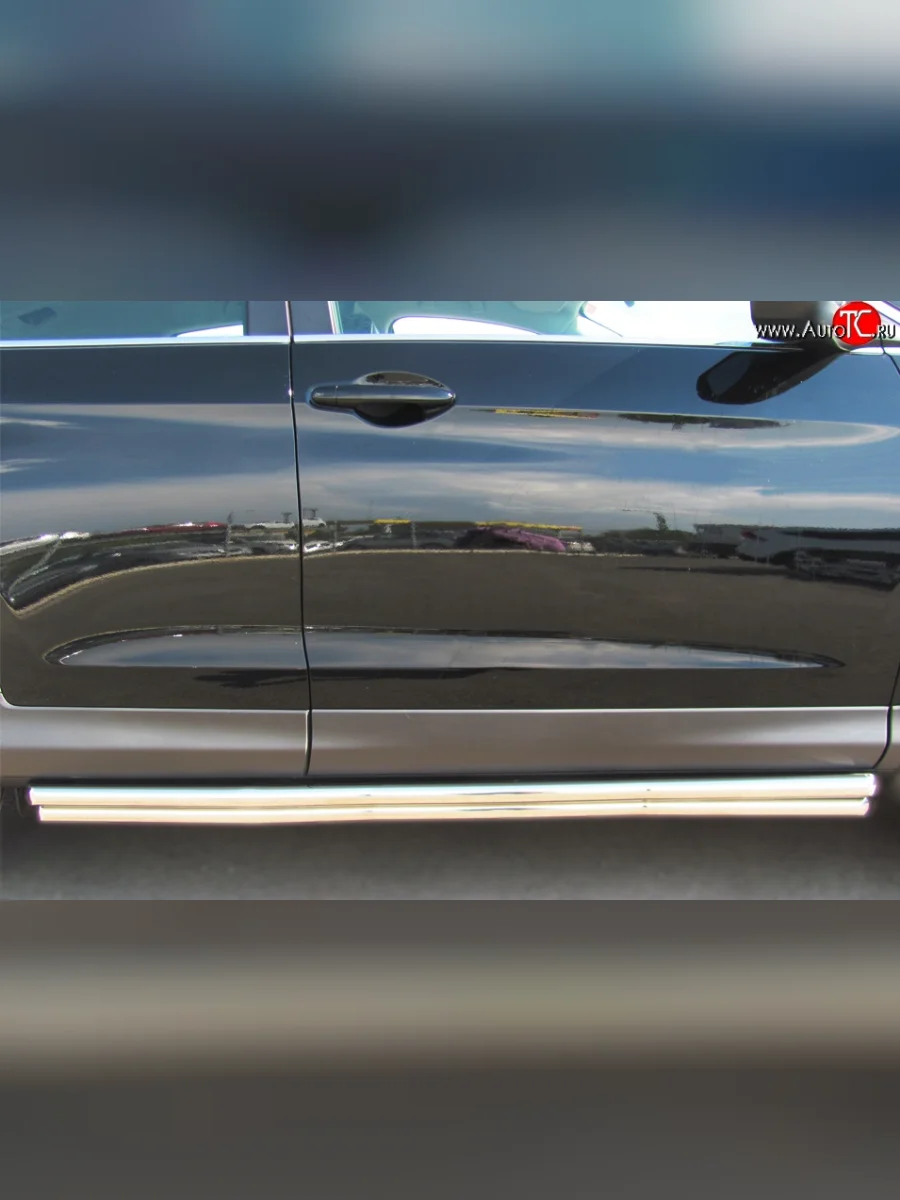 Защита порогов из круглой трубы диаметром 42 мм SLITKOFF Honda CR-V RM1,RM3,RM4 дорестайлинг (2012-2015)  в Керчи Республика Крым