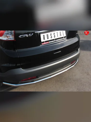 Одинарная защита заднего бампера из трубы диаметром 42 мм SLITKOFF Honda CR-V RM1,RM3,RM4 дорестайлинг (2012-2015)