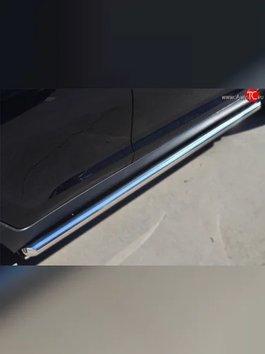 Защита порогов из круглой трубы диаметром 76 мм Russtal Honda Pilot YF4 дорестайлинг (2008-2011)