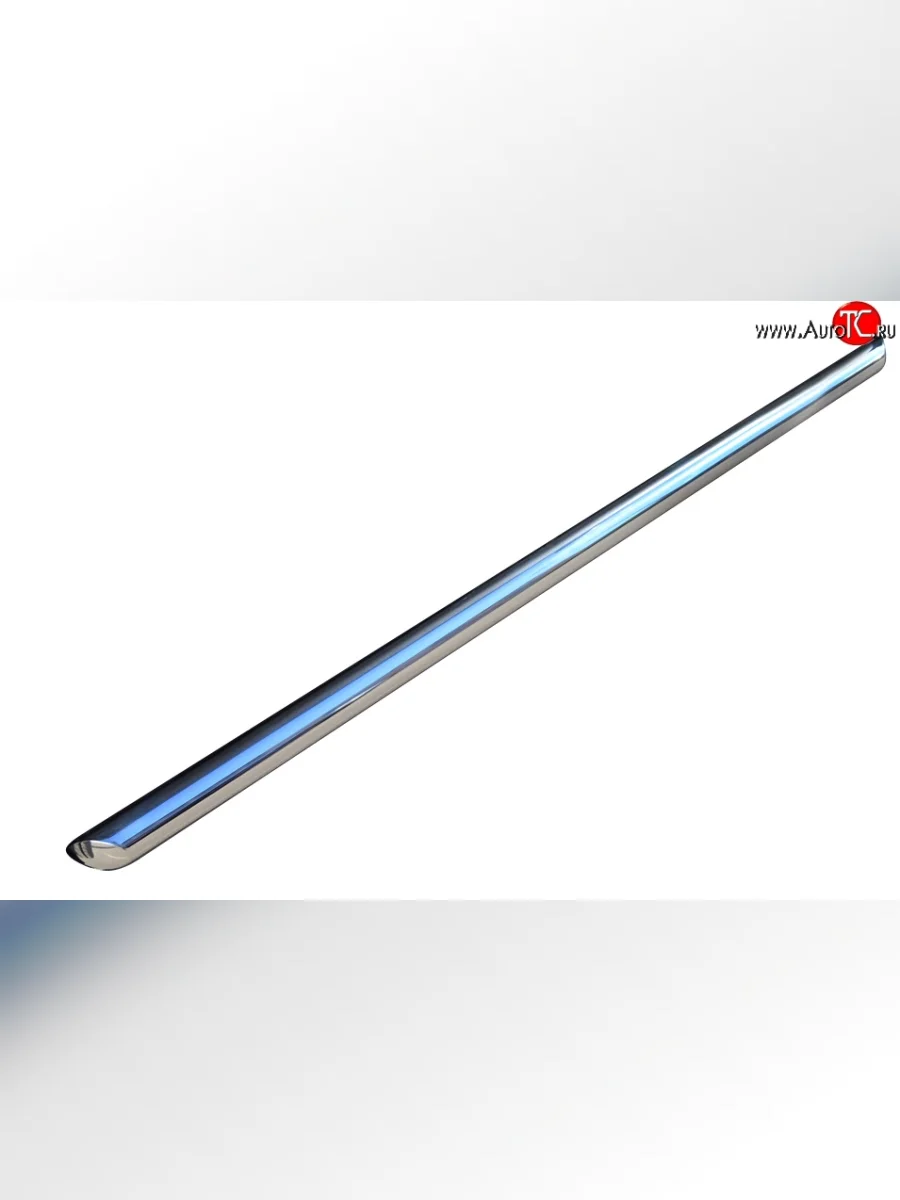 Защита порогов с пластиковыми вставками для ног из круглой трубы диаметром 76 мм Russtal Hyundai Starex/Grand Starex/H1 TQ дорестайлинг (2007-2013) (Защита порогов с со скосами на торцах (вариант 1))  в Керчи Республика Крым