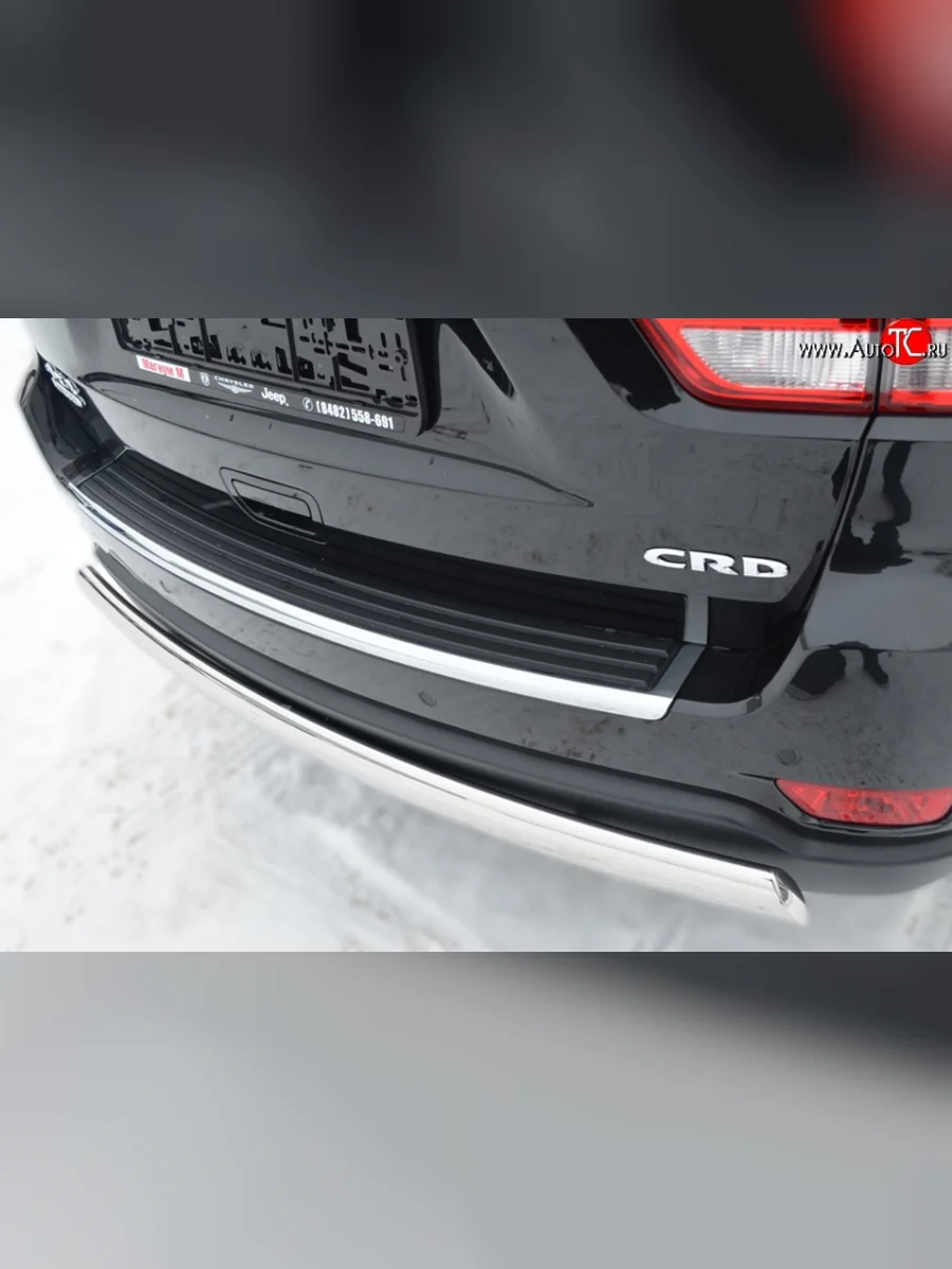 Защита заднего бампера (Ø75x42 мм, нержавейка) Russtal Jeep Grand Cherokee WK2 дорестайлинг (2010-2013)  в Керчи Республика Крым