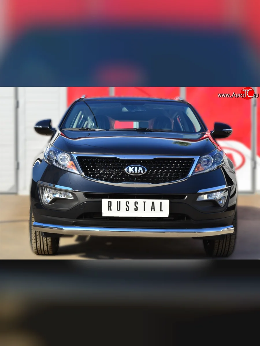 Одинарная защита переднего бампера диаметром 76 мм SLITKOFF KIA Sportage 3 SL дорестайлинг (2010-2014)  в Керчи Республика Крым