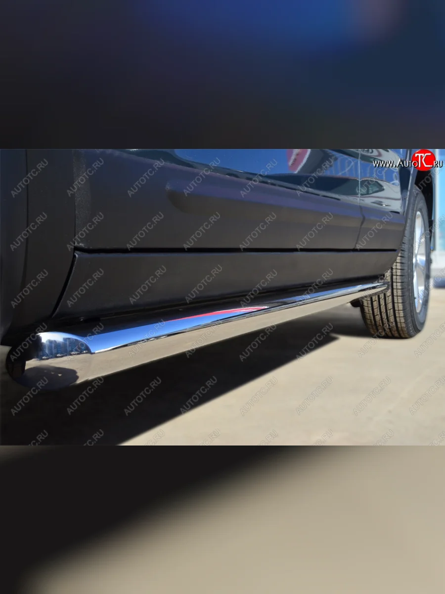 Защита порогов SLITKOFF (труба D63 мм) KIA Sorento UM/Prime рестайлинг (2018-2020) (Защита порогов с со скосами на торцах (вариант 1))  в Перми Пермском крае