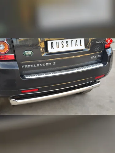 Одинарная защита заднего бампера из трубы диаметром 76 мм (рестайлинг) SLITKOFF Land Rover Freelander  L359 (2006-2010) дорестайлинг