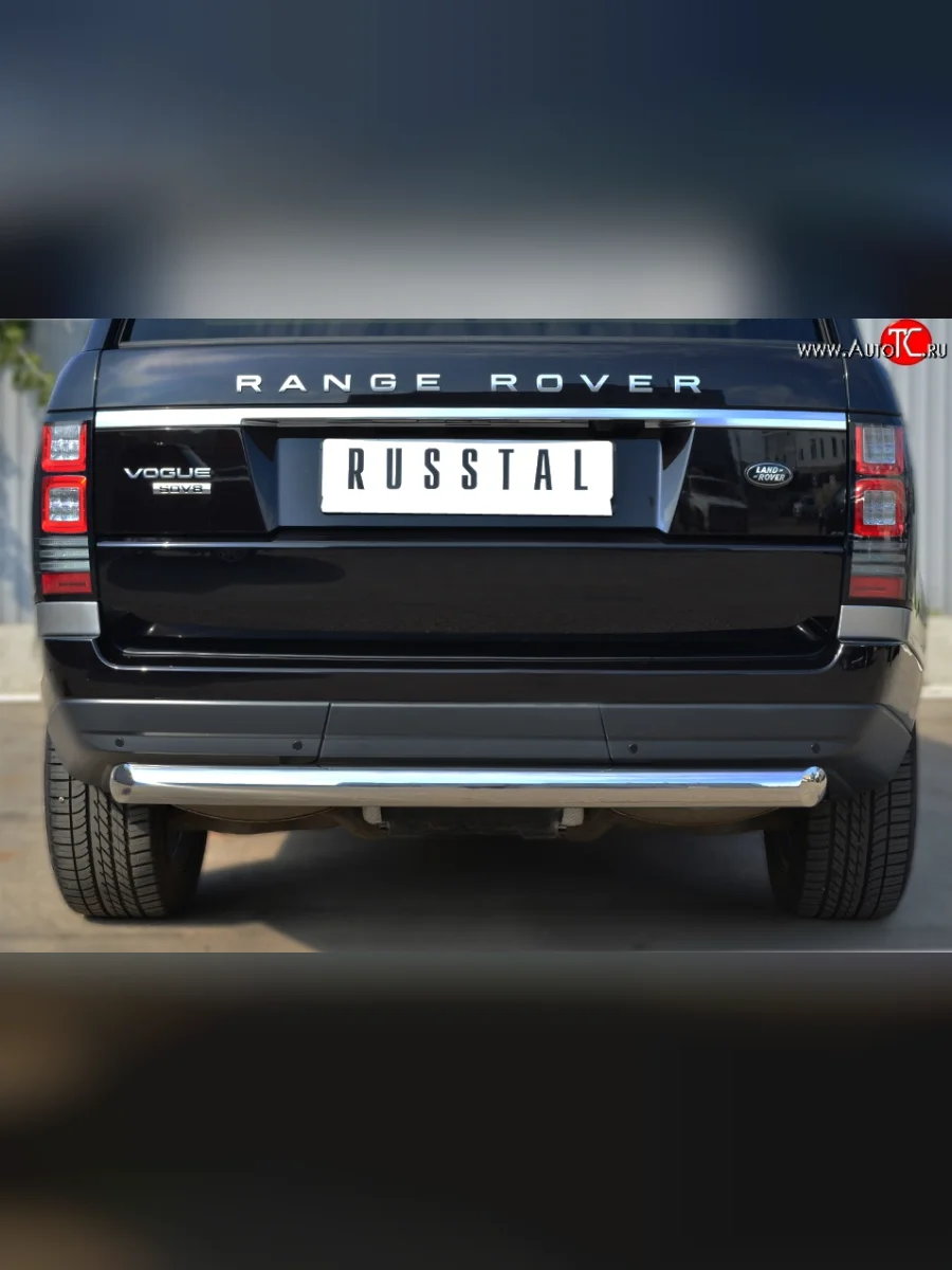 Одинарная защита заднего бампера из трубы диаметром 76 мм (Voque) SLITKOFF Land Rover Range Rover 4 L405 дорестайлинг (2012-2017)  в Перми Пермском крае