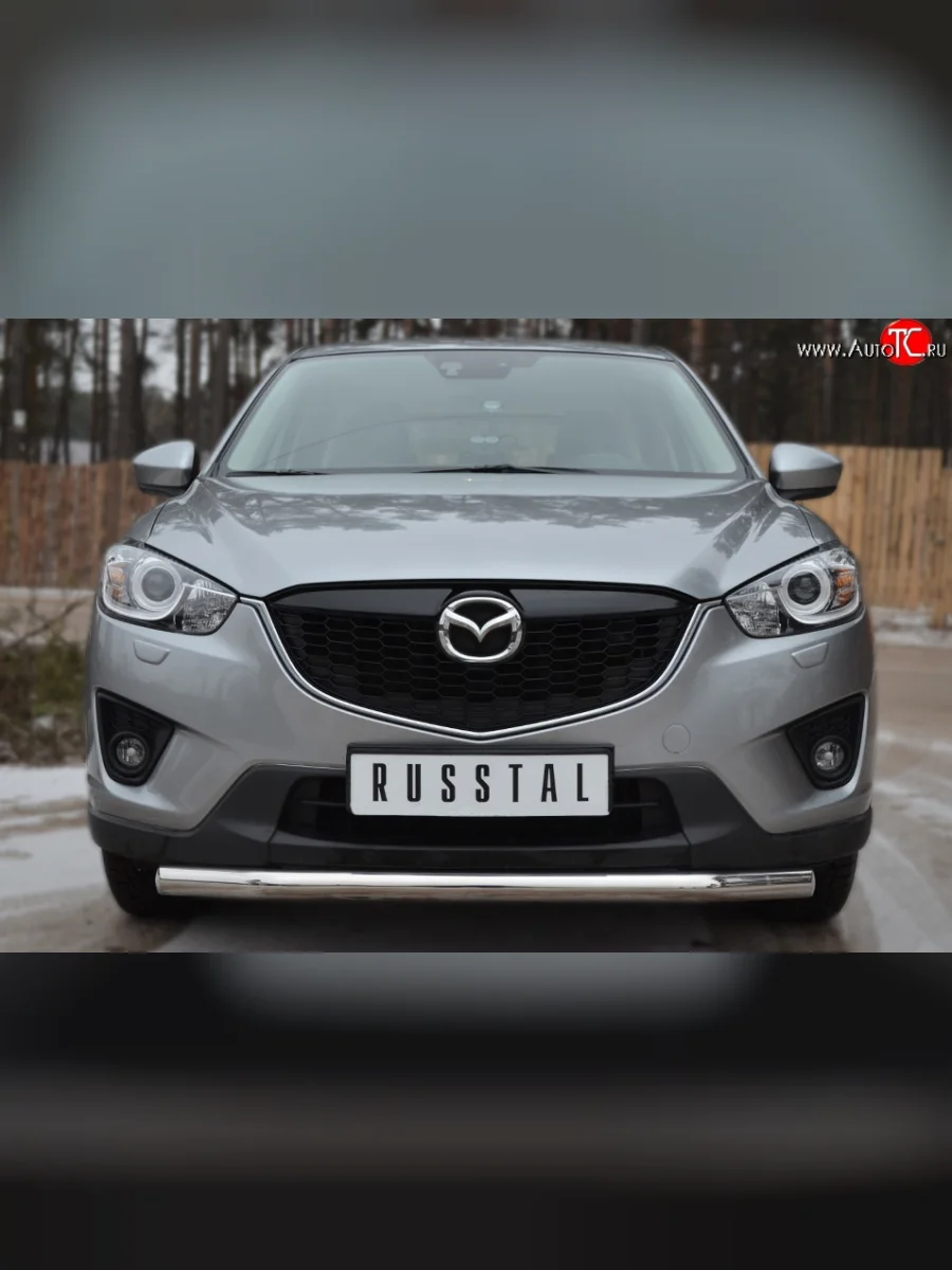 Одинарная защита переднего бампера диаметром 63 мм SLITKOFF Mazda CX-5 KE рестайлинг (2015-2017)  с доставкой в г. Керчь