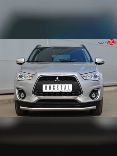 Одинарная защита переднего бампера диаметром 63 мм SLITKOFF Mitsubishi ASX (2013-2016) 1-ый рестайлинг