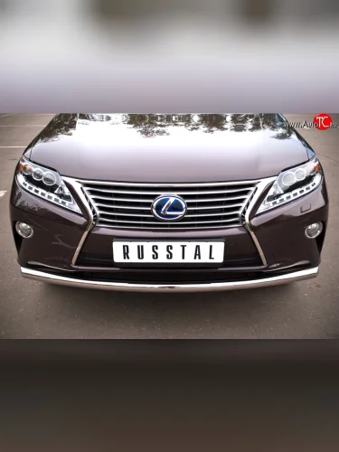 Одинарная защита переднего бампера диаметром 63 мм SLITKOFF Lexus RX270 AL10 дорестайлинг (2010-2012)