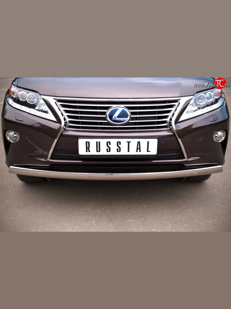 Защита переднего бампера (Ø75х42 мм, нержавейка) Russtal Lexus RX270 AL10 дорестайлинг (2010-2012)  в Керчи Республика Крым