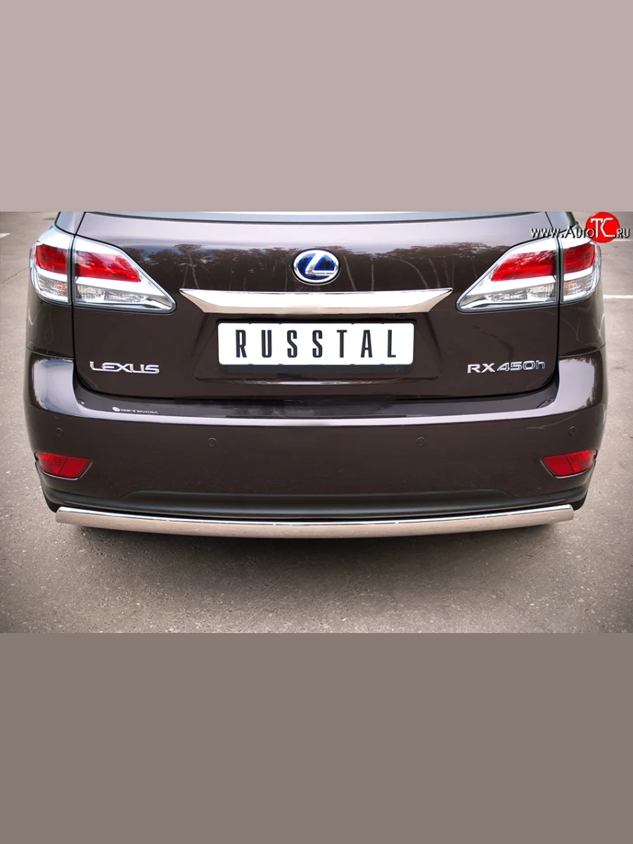 Защита заднего бампера (Ø75x42 мм, нержавейка) Russtal Lexus RX270 AL10 дорестайлинг (2010-2012)  в Керчи Республика Крым