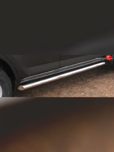 Защита порогов из круглой трубы диаметром 76 мм (рестайлинг) Russtal Mitsubishi L200 4  дорестайлинг (2006-2014)