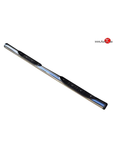 Защита порогов с пластиковыми вставками для ног из круглой трубы диаметром 76 мм Russtal Nissan Qashqai 1 J10 дорестайлинг (2007-2010)