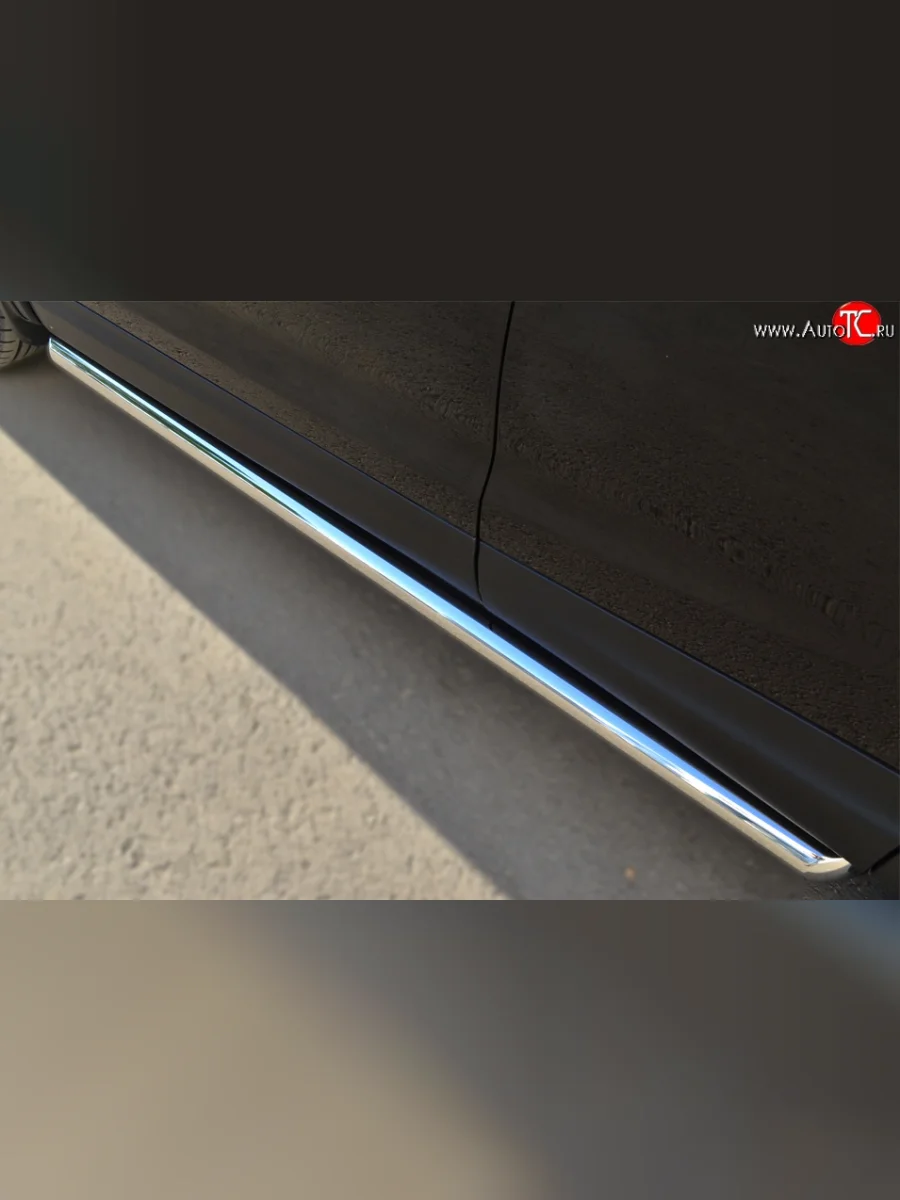 Защита порогов из круглой трубы диаметром 63 мм Russtal Nissan Qashqai 2 J11 дорестайлинг (2013-2019) (Защита порогов с со скосами на торцах (вариант 1))  в Керчи Республика Крым