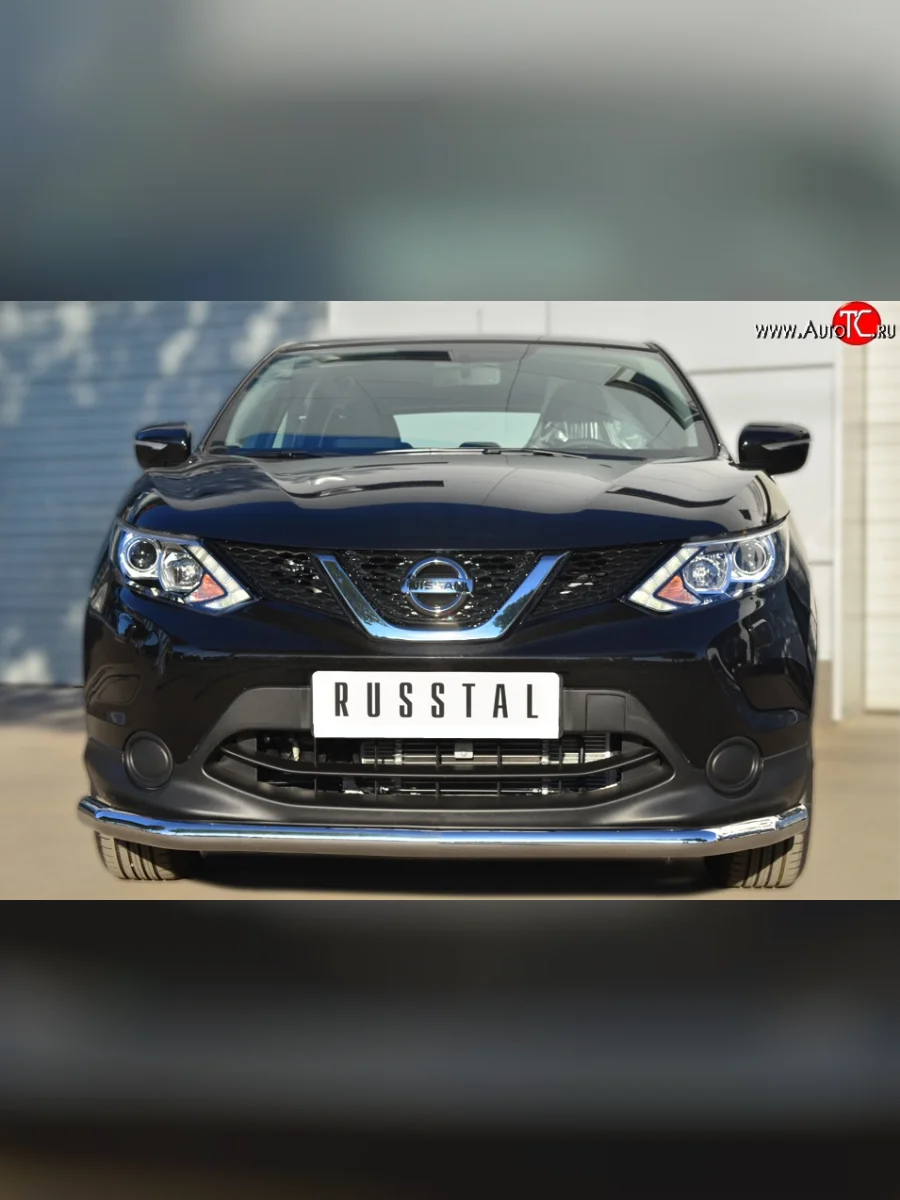Одинарная защита переднего бампера диаметром 63 мм SLITKOFF Nissan Qashqai 2 J11 дорестайлинг (2013-2019)  в Самаре Самарской области