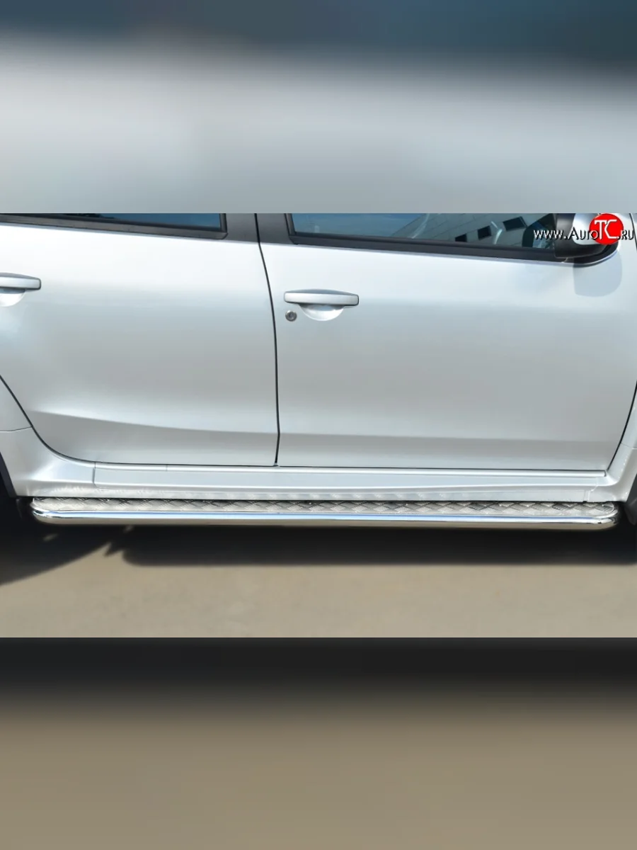 Широкая защита порогов SLITKOFF Nissan Terrano D10 рестайлинг (2016-2022)  в Керчи Республика Крым