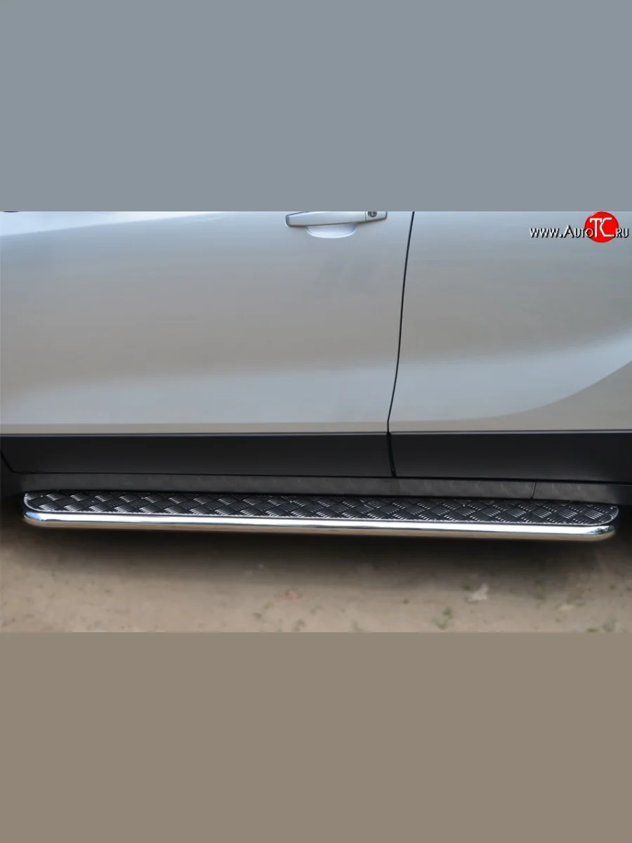 Широкая защита порогов SLITKOFF Opel Mokka  дорестайлинг (2012-2016)  в Воронеже Воронежской области