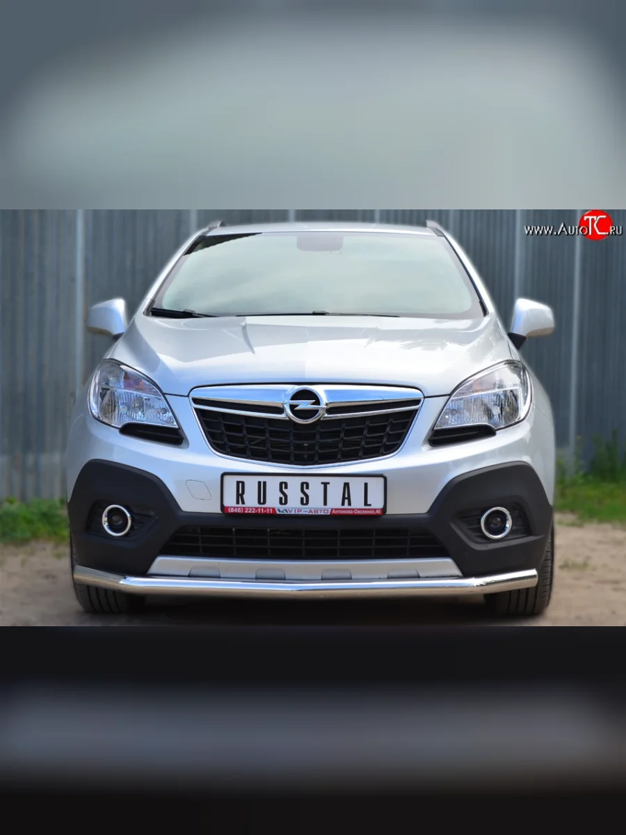 Одинарная защита переднего бампера диаметром 63 мм SLITKOFF Opel Mokka  дорестайлинг (2012-2016)  в Перми Пермском крае
