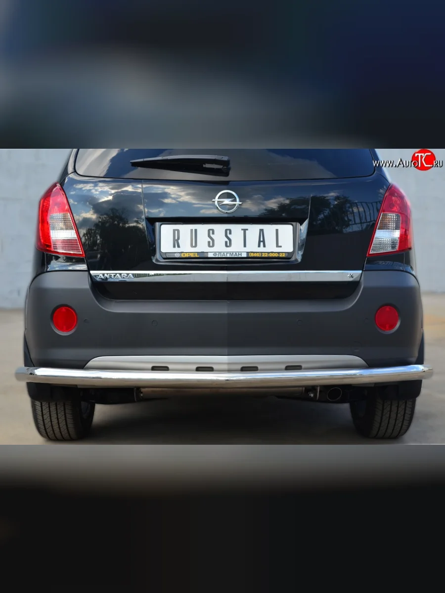 Одинарная защита заднего бампера из трубы диаметром 63 мм SLITKOFF Opel Antara рестайлинг (2010-2015)  в Воронеже Воронежской области