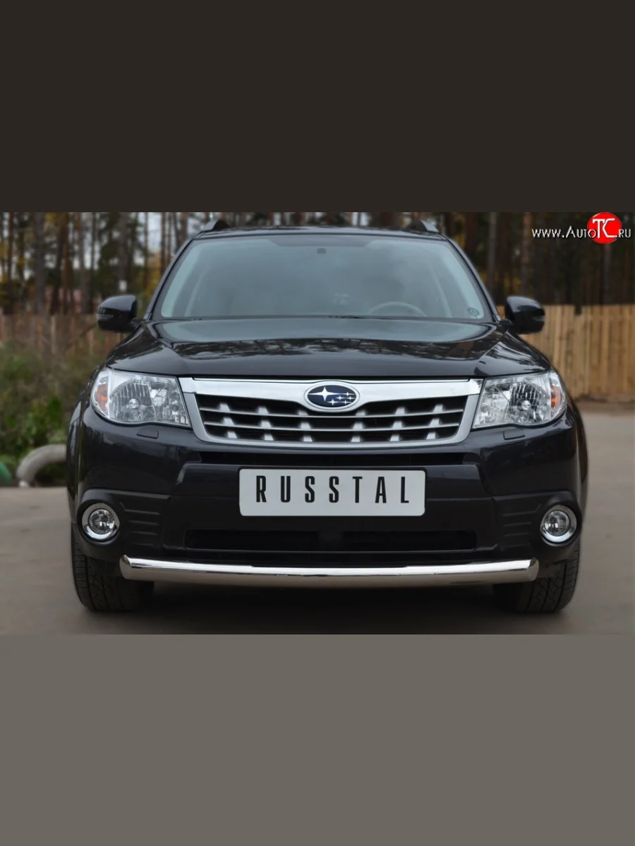 Одинарная защита переднего бампера диаметром 76 мм SLITKOFF  Subaru Forester (2008-2013) SH  в Самаре Самарской области