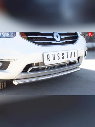 Одинарная защита переднего бампера диаметром 63 мм SLITKOFF Renault Koleos  1 (2011-2016) Phase 2, Phase 3