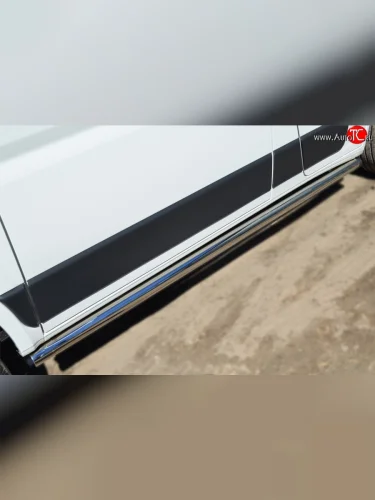 Защита порогов из круглой трубы диаметром 63 мм L1H1 (рестайлинг) Russtal Peugeot Boxer 250 (2006-2014)