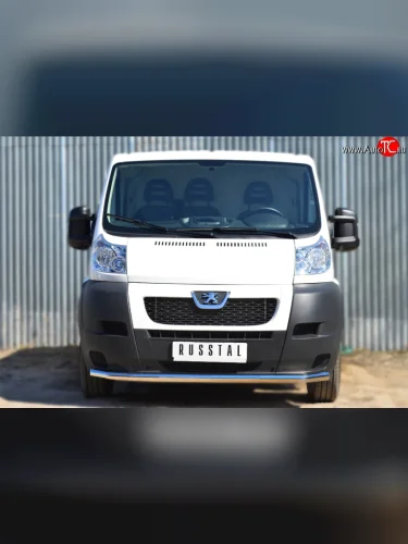 Одинарная защита переднего бампера диаметром 63 мм L1H1 (рестайлинг) SLITKOFF Peugeot Boxer  250 (2006-2014)